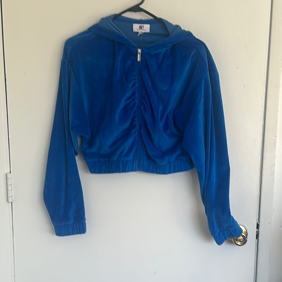 Juicy Couture Jackets & Blazers - Juicy Couture Blue Velour Hoodie